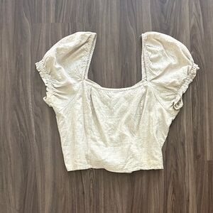 Chic Beige Puff Sleeve Blouse